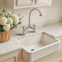 PB classico Rubinetto da cucina nostalgico in acciaio inossidabile con interasse variabile 2 fori 18-25 cm 1208954353