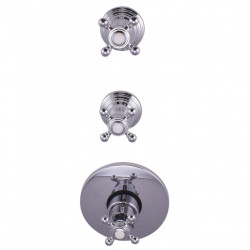 PB Classic termostato doccia da incasso nostalgico con 2 rubinetti di arresto cromati