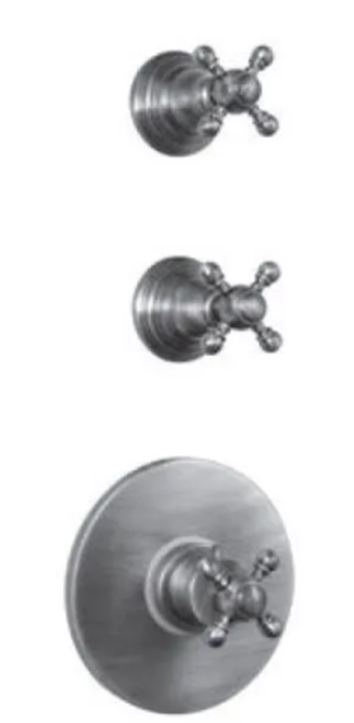 PB Classic termostato doccia da incasso nostalgico con 2 rubinetti di arresto effetto acciaio inox