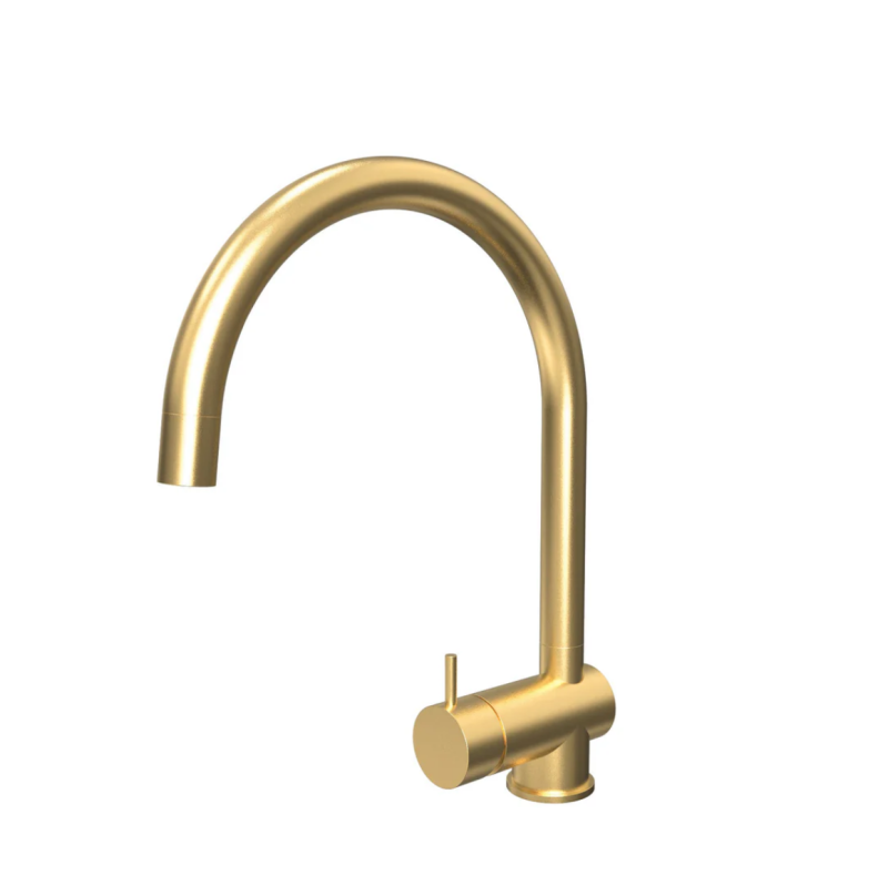 Rubinetto da cucina Watervolution Flow in ottone spazzolato con bocca estraibile T155LE