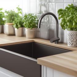 Waterevolution Flow rubinetto da cucina PVD Gun metal con beccuccio estraibile T155GME