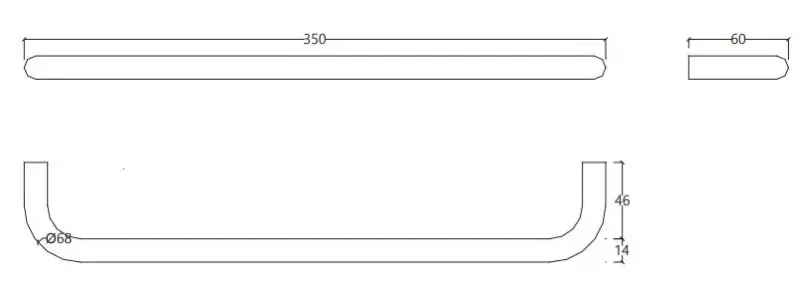 Waterevolution flusso porta asciugamani da 35 cm in ottone spazzolato A111LE