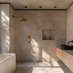 Waterevolution Flow termostato doccia da incasso con 1 rubinetto di arresto in ottone spazzolato