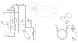 PB set da bagno incasso cromato nostalgico