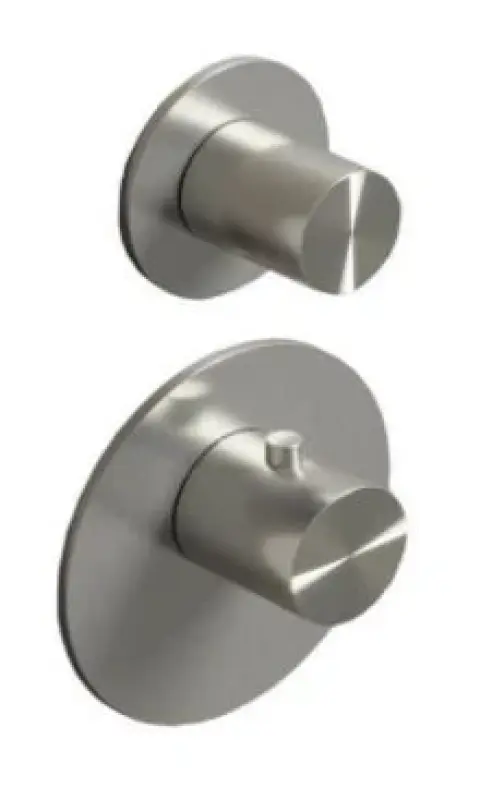 SB 316 AESTHETICS Round Miscelatore termostatico ad incasso con 1 uscita / rubinetto d'arresto PVD Oro spazzolato 1208954895