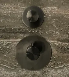 SB 316 AESTHETICS Round Miscelatore termostatico incasso con 1 uscita / rubinetto d'arresto PVD gun metal spazzolato 1208954896