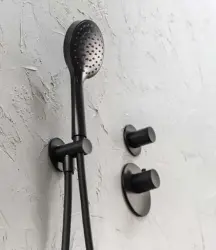 SB AESTHETICS Round Miscelatore termostatico da incasso con 1 uscita / rubinetto d'arresto nero opaco 1208954898