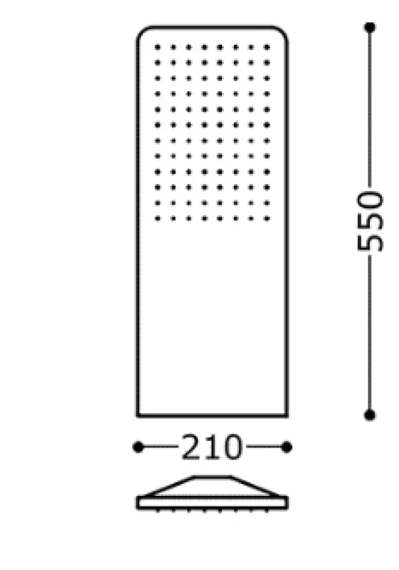 Doccia a soffitto Tres Parete 21x55 cm Angoli Rotondi Bianco Opaco 29990307BM