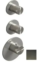 SB 316 AESTHETICS Round Miscelatore termostatico ad incasso con 3 uscite con deviatore e rubinetto d'arresto PVD gun metal spazzolato 1208954952