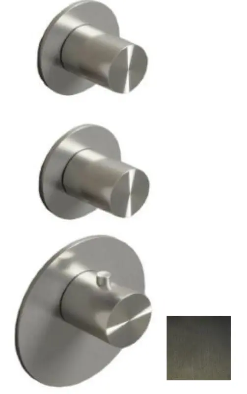 SB 316 AESTHETICS Round Miscelatore termostatico ad incasso con 4 uscite / 2x rubinetti d'arresto PVD gun metal spazzolato 1208954959