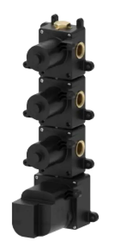 SB 316 AESTHETICS Round Miscelatore termostatico ad incasso con 3 uscite / 3x rubinetti d'arresto completamente in acciaio inossidabile 1208954963