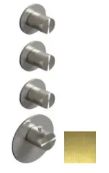 SB 316 AESTHETICS Round Miscelatore termostatico ad incasso con 3 uscite/ 3x rubinetti d'arresto PVD oro spazzolato 1208954966