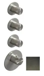 SB 316 AESTHETICS Round Miscelatore termostatico ad incasso con 3 uscite/3x rubinetti d'arresto PVD gun metal 1208954967