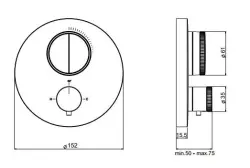 SB Push Round Miscelatore termostatico da incasso con deviatore a pulsante e regolatore di volume bianco opaco 1208955067
