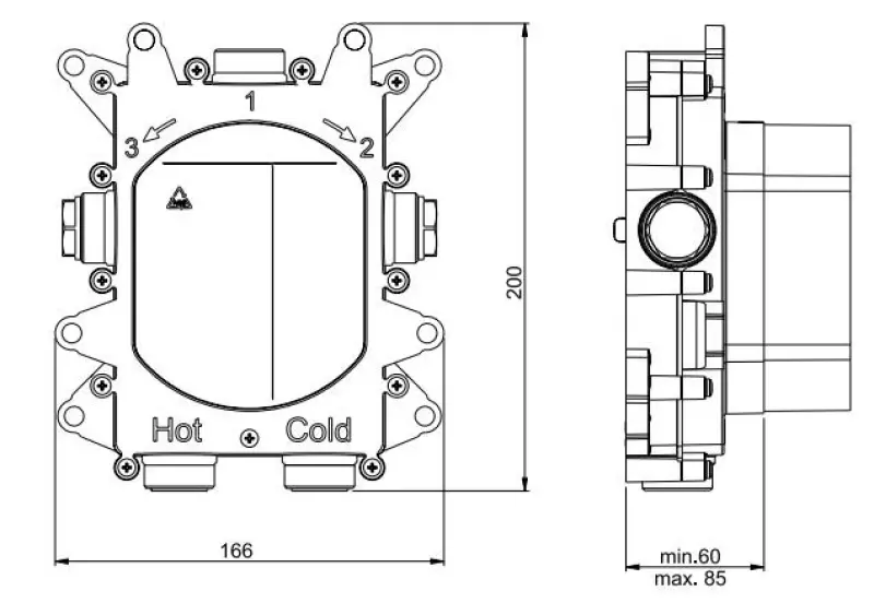 SB Push Round Miscelatore termostatico da incasso con deviatore a pulsante e regolatore di volume PVD gun metal spazzolato 1208955073