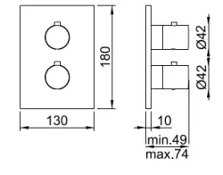 SB Universale Round on Square Miscelatore termostatico ad incasso con 2 uscite PVD rame 1208955159