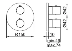 SB Universale Round Miscelatore termostatico da incasso con 2 uscite PVD rame 1208955166
