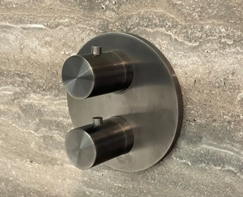 SB Universale Round Miscelatore termostatico da incasso con 2 uscite PVD gun metal 1208955168