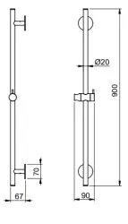SB Rubinetterie Universale L900 asta doccia completamente in acciaio inossidabile 316 1208955238