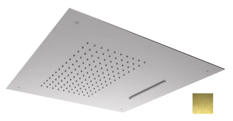 SB Square 316 Doccia a pioggia a scomparsa con cascata 50x50 cm, soffione doccia a soffitto in PVD oro 1208955319.