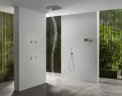 SB Square 316 Doccia a soffitto incasso con getto a onda 38x38cm PVD rame 1208955324