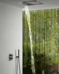 SB Square 316 Doccia a soffitto con getto a pioggia 38x38 cm PVD gun metal 1208955326