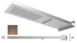 Doccia a pioggia SB Square 316 con attacco a parete e doccia a cascata PVD rame 1208955330.