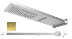 Doccia a pioggia SB Square 316 con attacco a parete e doccia a cascata PVD oro 1208955331