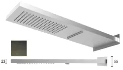 SB Square 316 Doccia a pioggia con attacco a parete e doccia a cascata PVD gun metal 1208955332