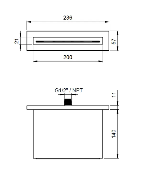 SB 316 Sfiato a cascata montato a parete PVD grigio canna di fucile 1208955338