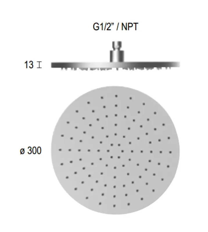 Doccia a pioggia SB Round 316, doccetta a soffitto 30cm, placcatura in oro PVD, 1208955345.