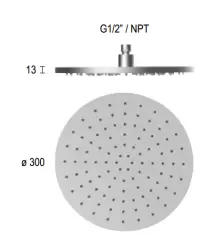SB Round 316 Testata doccia a pioggia 30cm PVD gun metal 1208955346