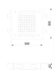 SB Easy Doccia a soffitto incorporata 30x30cm Bianco opaco con illuminazione 1208955440
