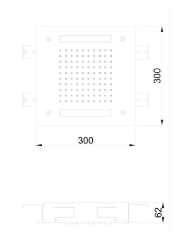 SB Easy Doccia a soffitto incasso 30x30cm in rame PVD con illuminazione 1208955441.