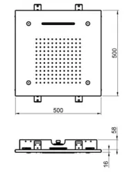 SB Cromoterapia Doccia a soffitto incasso con 3 tipi di getto 50x50 cm Bianco opaco 1208955446