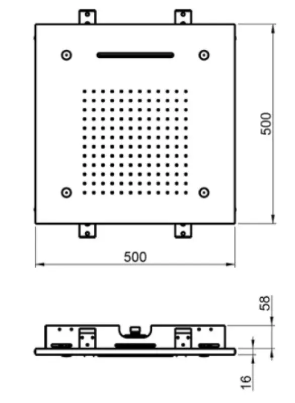 SB Cromoterapia doccia a soffitto integrata con 3 tipi di getto 50x50 cm Oro PVD 1208955448