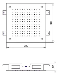 SB Cromoterapia doccia a soffitto incassata con doppia cascata PVD Gun Metal 1208955460