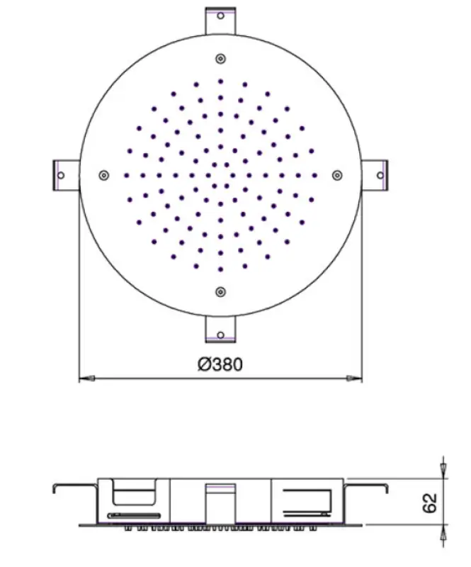 SB Round Cromoterapia Doccia a Pioggia incasso PVD Oro 1208955473