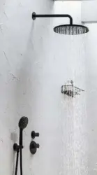 Testa doccia a pioggia SB Round, doccia principale, in plastica, 30 cm, bianco opaco, codice 1208955614.