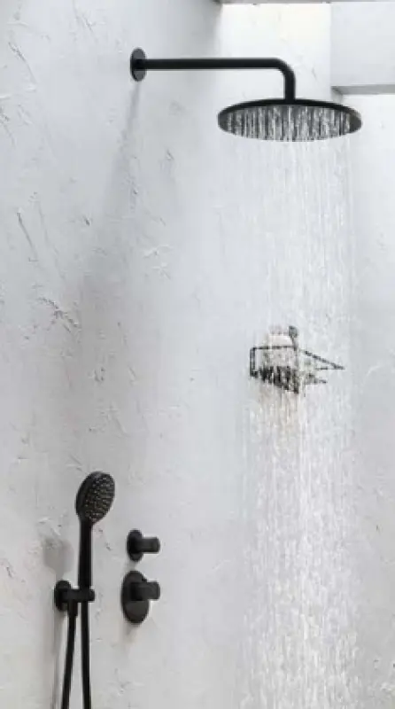 Testa doccia tonda in ottone SB 30 cm, finitura nera opaca 1208955622