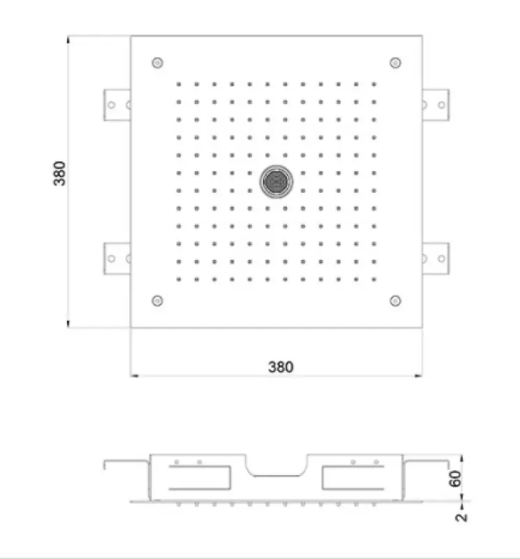 SB doccia a pioggia incasso a soffitto con strada di ghiaccio 38x38cm interamente in acciaio inossidabile 1208955633.