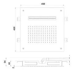 SB Wire Tentazione XL Doccia a soffitto incasso 2 getti Bianco opaco 1208955673