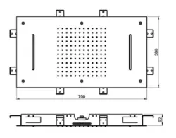 SB Tentazione XXL Doccia a soffitto a scomparsa rettangolare a 2 getti in oro PVD 1208955710
