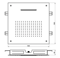 Doccia a pioggia incasso SB Square XL a 2 getti, colore bianco opaco 1208955768.