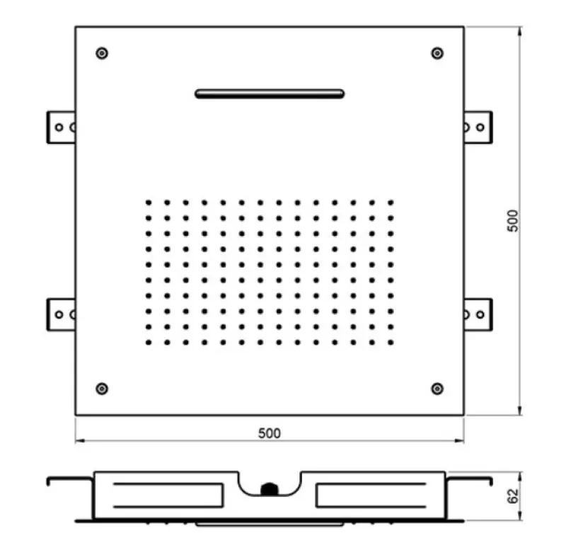 Doccia a pioggia incasso SB Square XL a 2 getti, colore bianco opaco 1208955768.