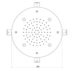 Doccia a soffitto rotonda SB Round Mist in bianco opaco a incasso 1208955789
