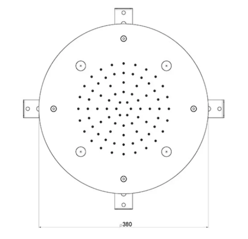 Doccia a soffitto rotonda SB Round Mist in bianco opaco a incasso 1208955789