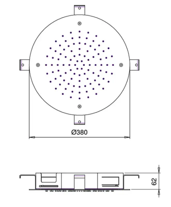 Doccia a soffitto incasso SB Round Temptation 38 cm in rame PVD 1208955802