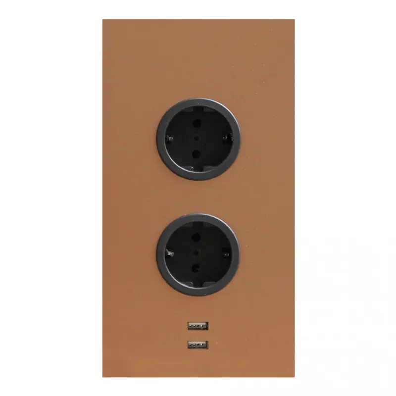 Indux Power socket 2ST22 with 2 outlets and 2 USB sockets Copper