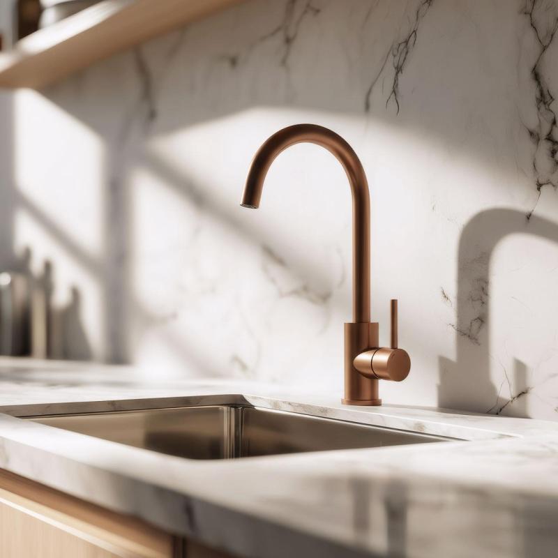 Quadri York Miscelatore da cucina Rame spazzolato PVD con beccuccio girevole 1208955906